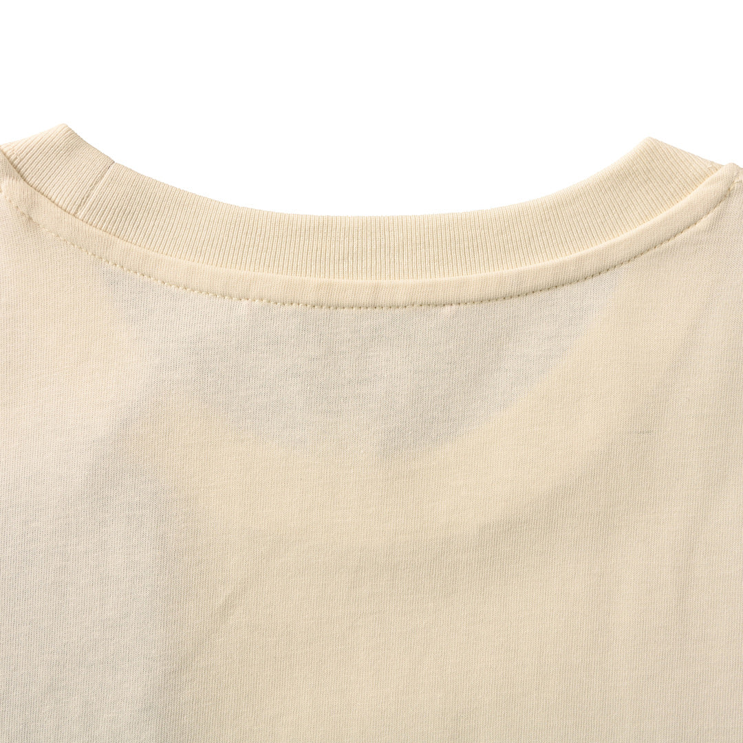 Gucci GG Monogram Bear Embroidery Appliqué Cotton T-Shirt 2026