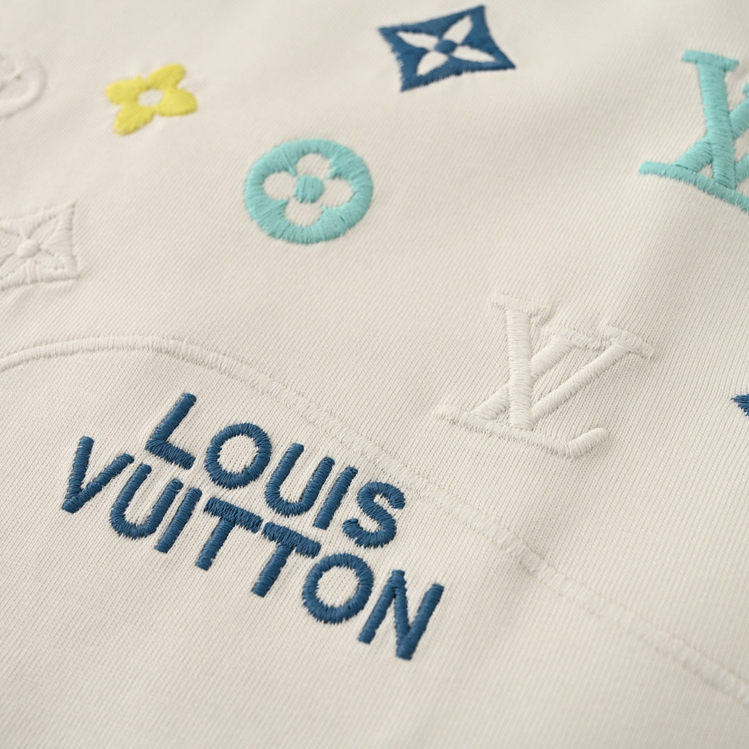 Louis Vuitton Multicolor Monogram Embroidered Long-Sleeve T-Shirt