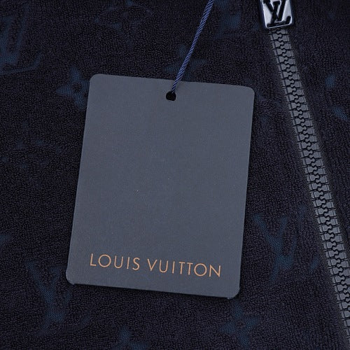 Louis Vuitton Terry Velvet All-Over Print Zip Hooded Jacket