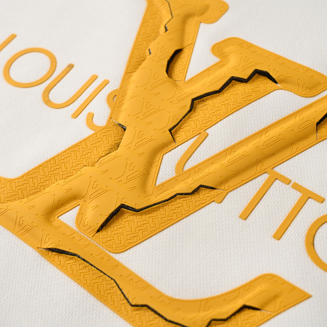 Louis Vuitton Oversized Gold LV Logo Crewneck Sweatshirt