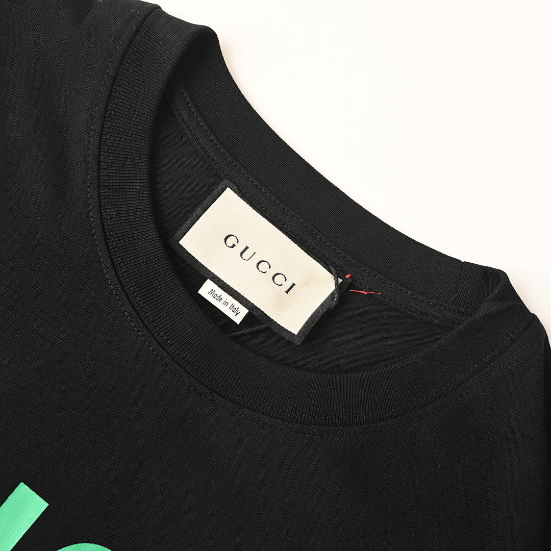 Gucci GG Monogram Bear Embroidery Appliqué Cotton T-Shirt 2026