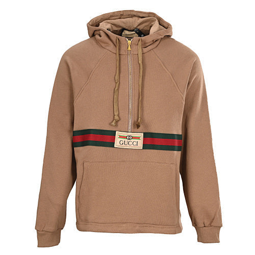 Gucci Web Stripe Half-Zip Hoodie 2026