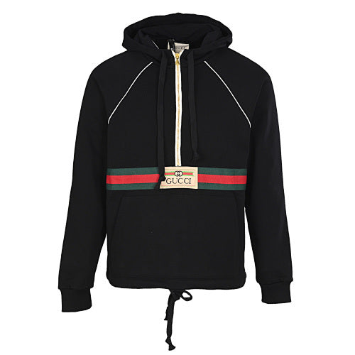 Gucci Web Stripe Half-Zip Hoodie 2026