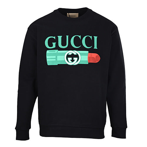 Gucci Lipstick Motif Print Crewneck Sweatshirt 2026