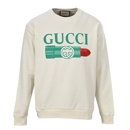 Gucci Lipstick Motif Print Crewneck Sweatshirt 2026