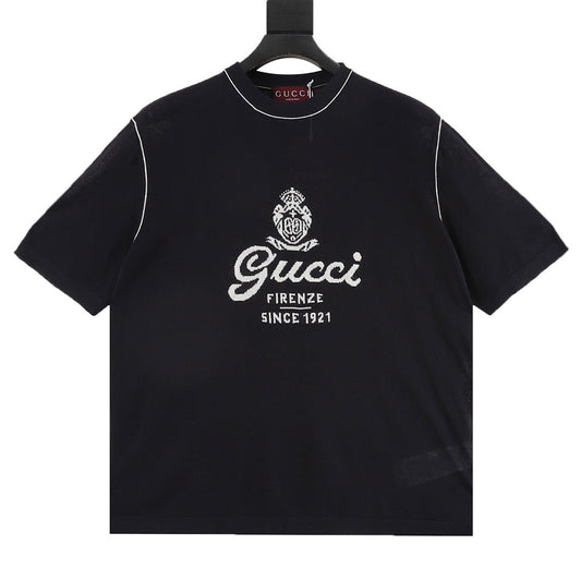 Gucci Letter Intarsia-Knit Ice Silk Linen T-Shirt 2026