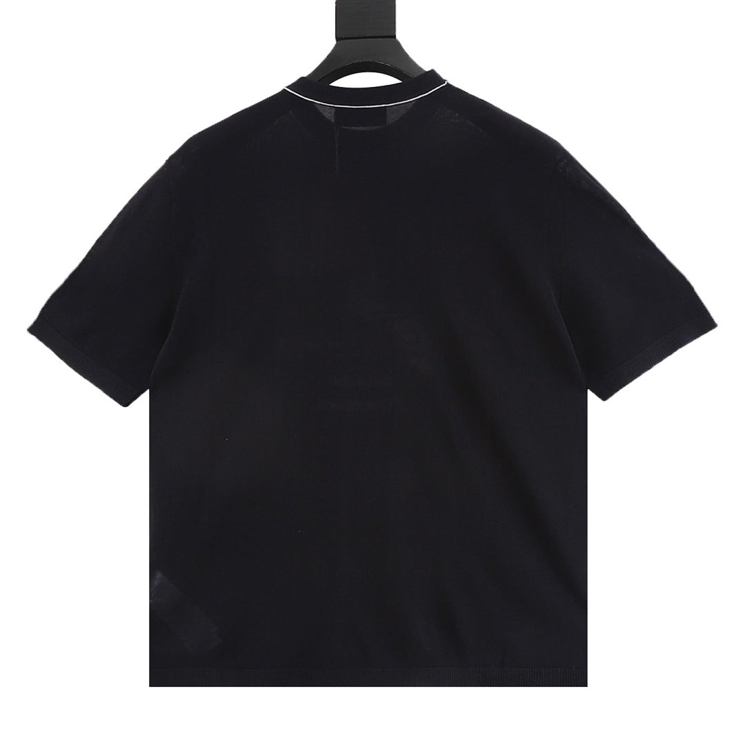 Gucci Letter Intarsia-Knit Ice Silk Linen T-Shirt 2026