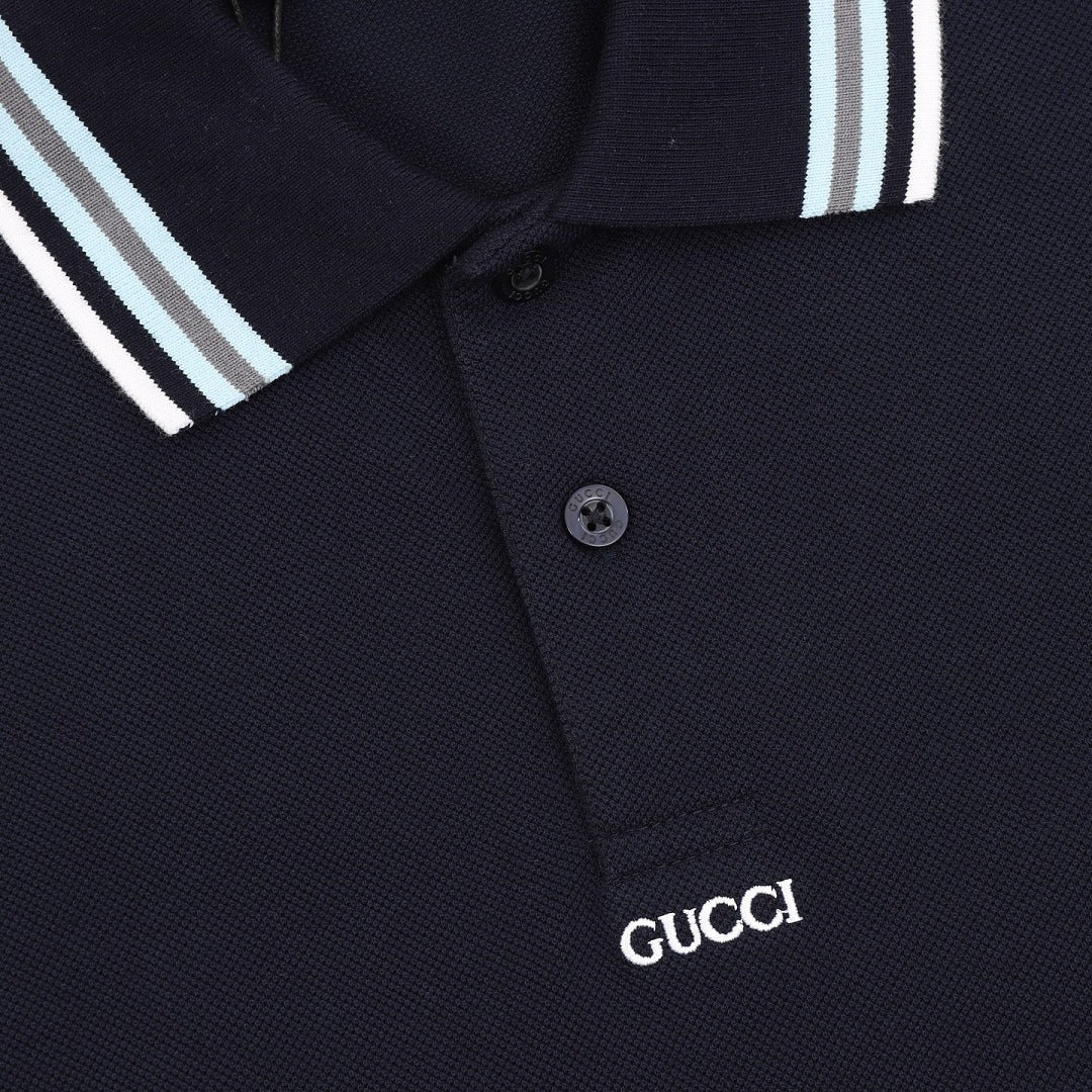 Gucci Minimalist Lettering Cotton Piqué Polo Shirt 2026