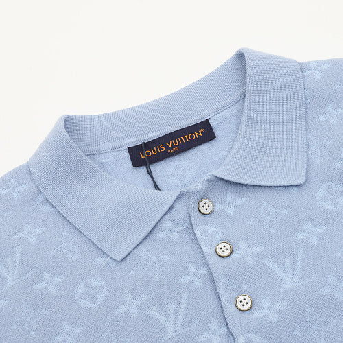 Louis Vuitton 26SS Monogram Jacquard Knit Polo Shirt