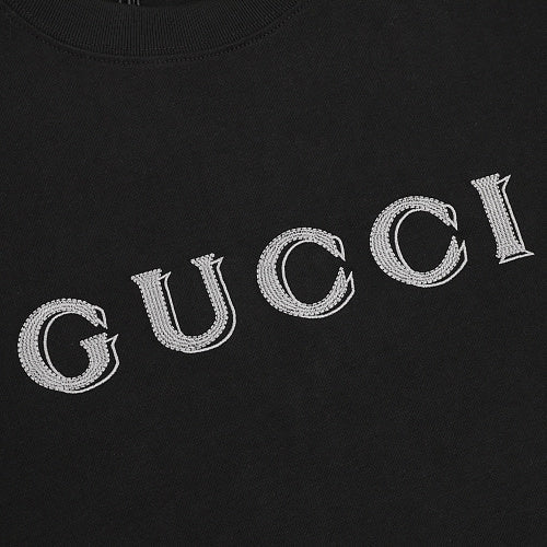 Gucci Double-Image Letter Embroidery Cotton T-Shirt 2026
