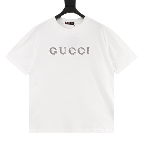 Gucci Double-Image Letter Embroidery Cotton T-Shirt 2026