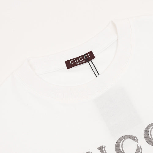 Gucci Double-Image Letter Embroidery Cotton T-Shirt 2026