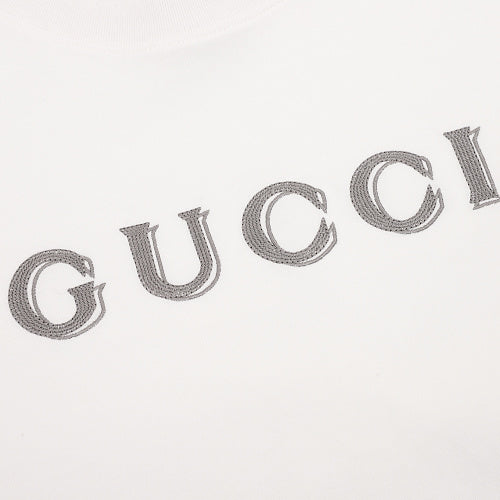 Gucci Double-Image Letter Embroidery Cotton T-Shirt 2026