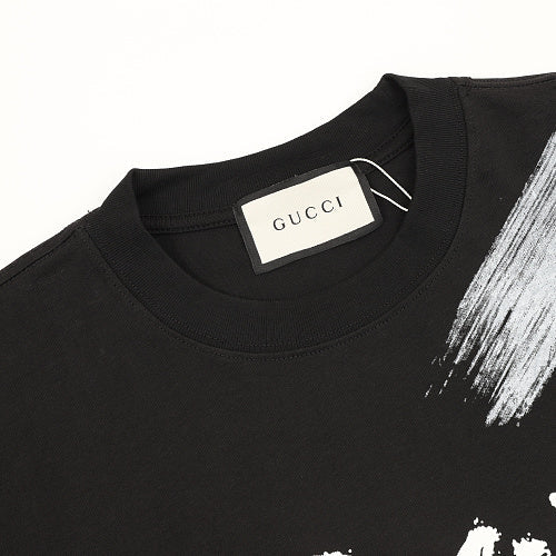 Gucci Ink-Brush Graffiti Lettering Cotton T-Shirt 2026