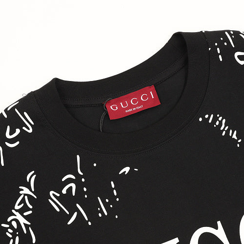 Gucci All-Over Digital Print Twig Motif Cotton T-Shirt 2026