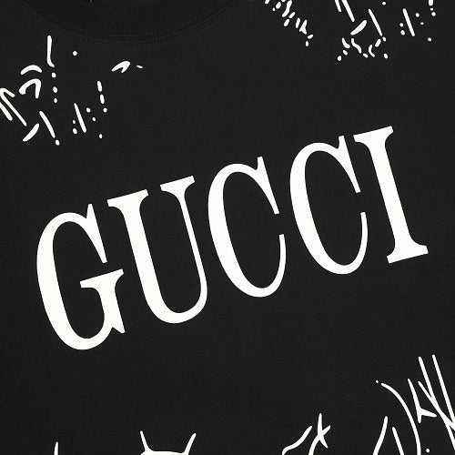 Gucci All-Over Digital Print Twig Motif Cotton T-Shirt 2026