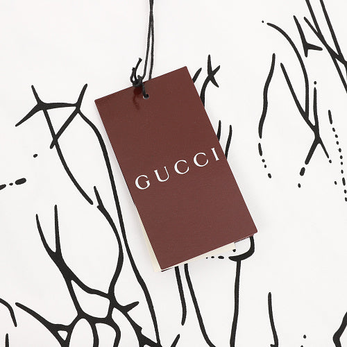 Gucci All-Over Digital Print Twig Motif Cotton T-Shirt 2026