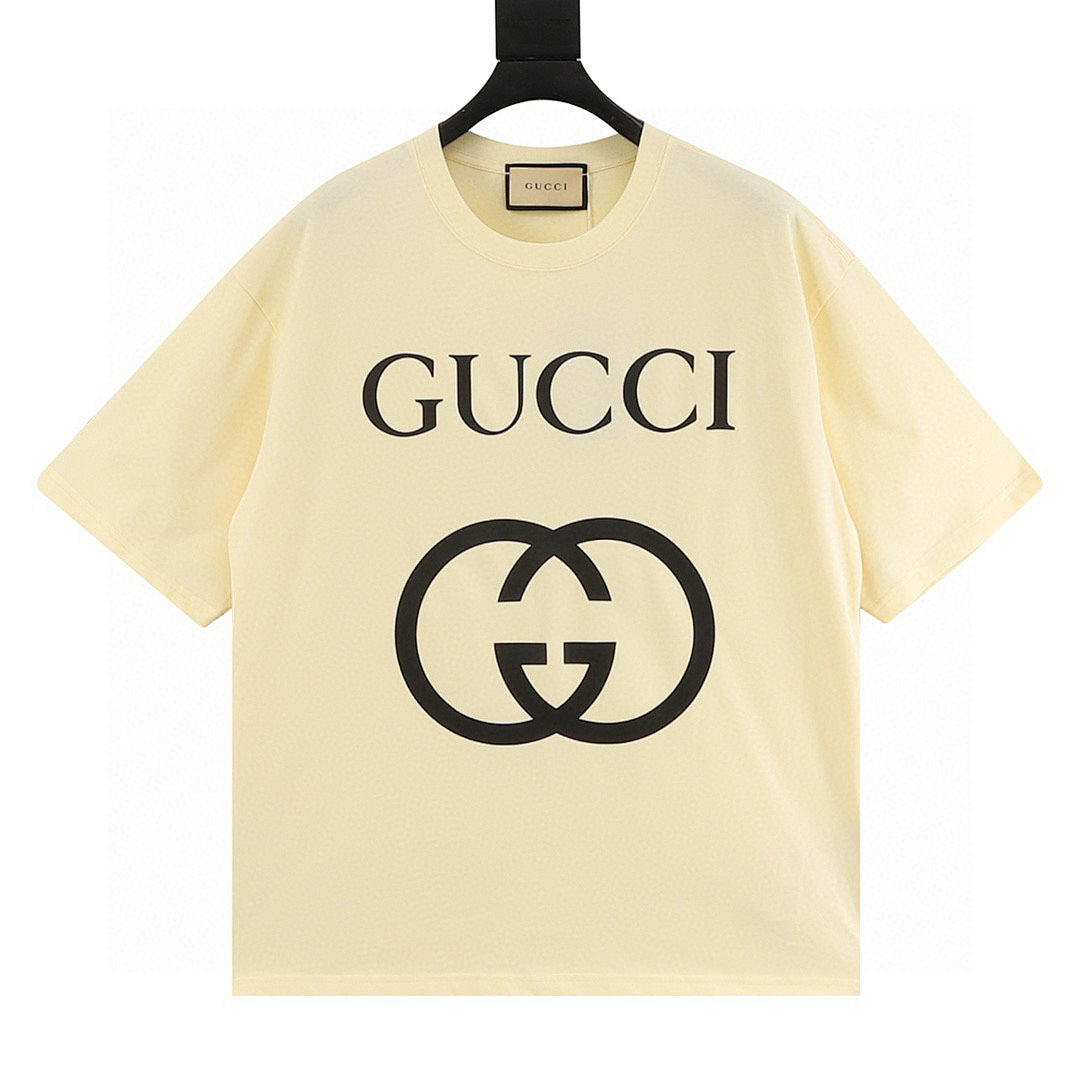 Gucci Classic Interlocking Double G Print Cotton T-Shirt 2026