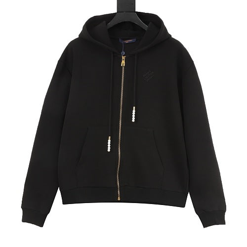 Louis Vuitton Pearl Drawstring Zip Hooded Jacket