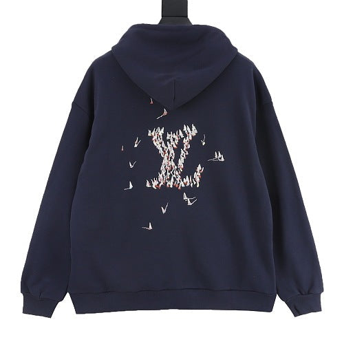 Louis Vuitton Sailboat-Embroidered Pullover Hoodie