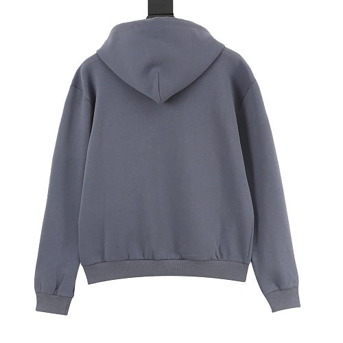 Louis Vuitton Pearl Drawstring LV-Embroidered Zip Hooded Jacket