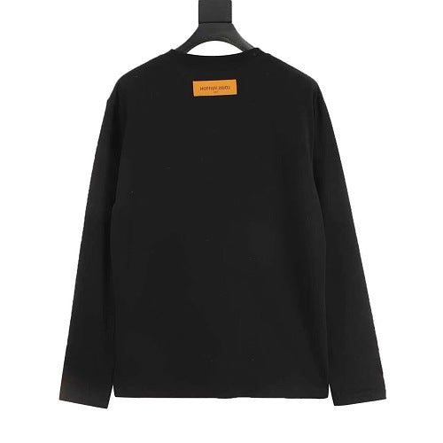 Louis Vuitton LV Two-Tone Embossed Logo Long-Sleeve T-Shirt