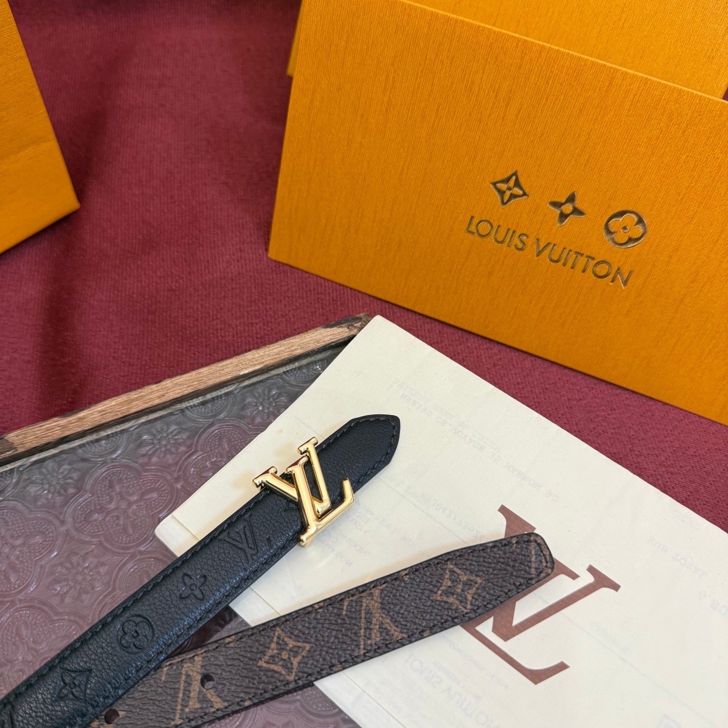 Louis Vuitton Monogram Belt – LV Initiales Gold Buckle | Women's Luxury